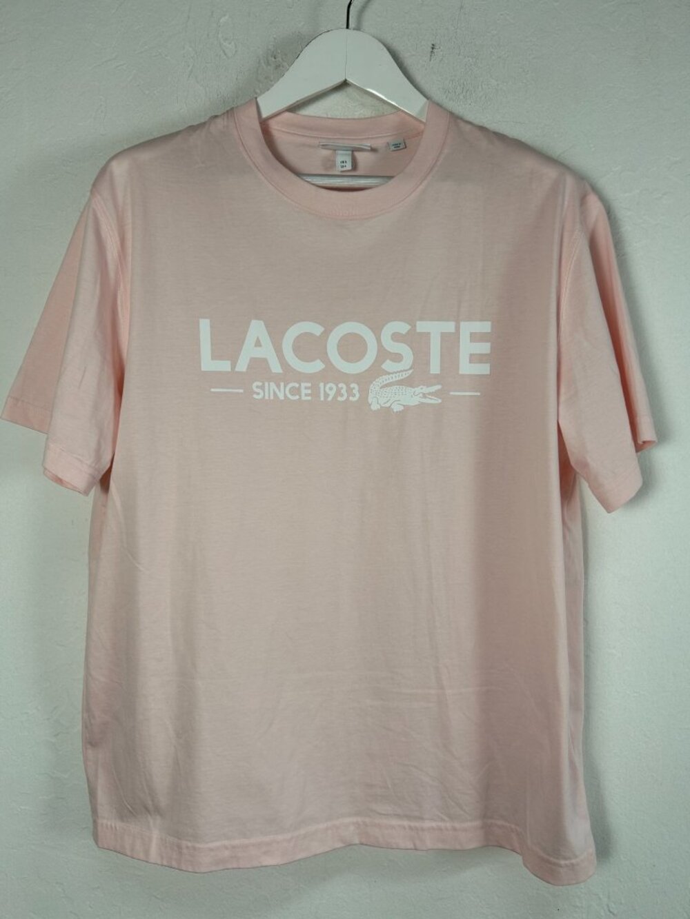Lacoste Mens Pink Classic Fit Crew Neck Short Sleeve T-Shirt Large Cotton NWOT